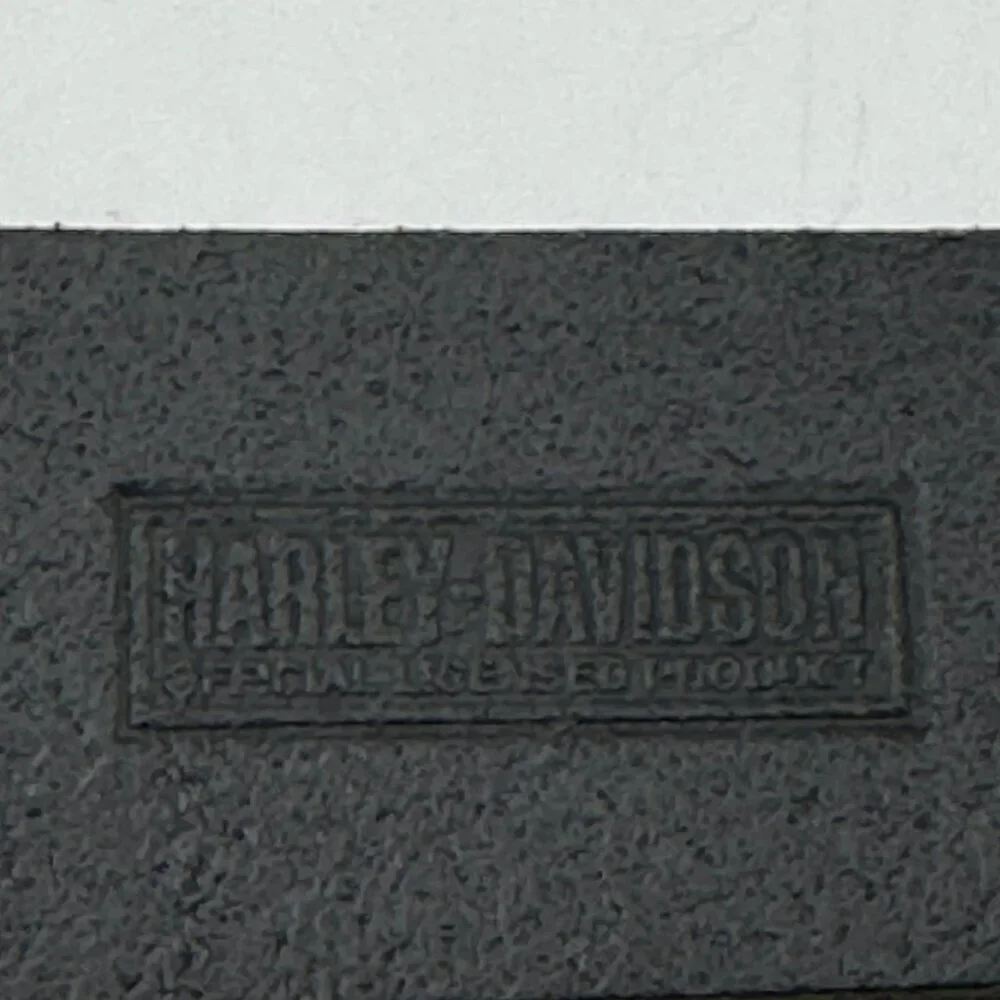 Harley-Davidson Logo Embossed Black Leather Belt Mens Size 38 Durable Design